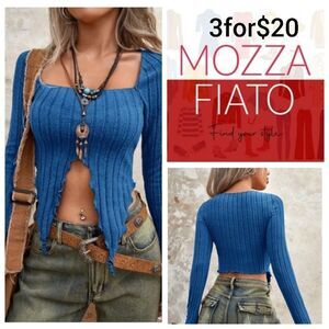 3for$20 NWT SHEIN ICON Lettuce Trim Split Hem Crop Tee